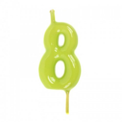 Vela Número 8 Verde Lima